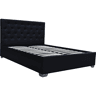 Cama de casal com baú Tino - 140 × 190 cm - Preto