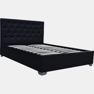Cama de casal com baú Tino - 140 × 190 cm - Preto