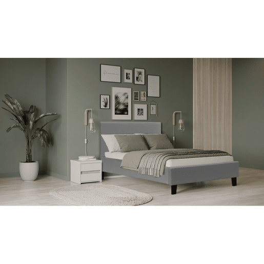Cama Lina - 90 x 190 cm - Cinza claro -