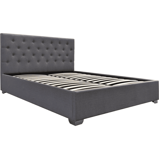 Cama de casal com baú Tino - 180 x 200 cm - Cinza