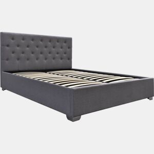 Cama de casal com baú Tino - 180 x 200 cm - Cinza