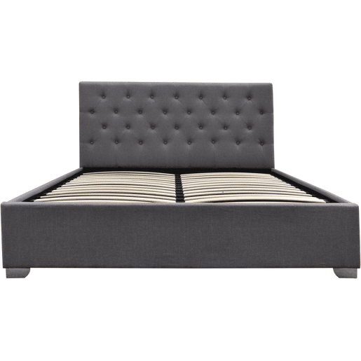 Cama de casal com baú Tino - 180 x 200 cm - Cinza