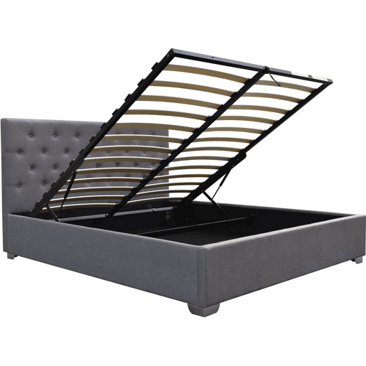 Cama de casal com baú Tino - 180 x 200 cm - Cinza