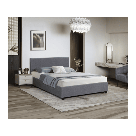 Cama de casal com baú Carla - 180 x 200 - Cinza
