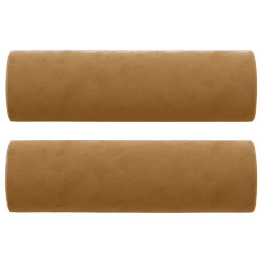vidaXL Sofá 2 lugares c almofadas decorativas 120 cm veludo castanho vidaXL Sofá 2 lugares c almofadas decorativas 120 cm veludo castanho