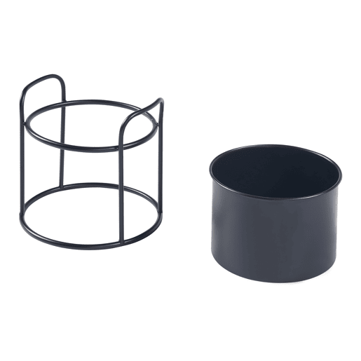 Conjunto de 2 suportes para plantas Osen com vasos de metal - Preto en.casa