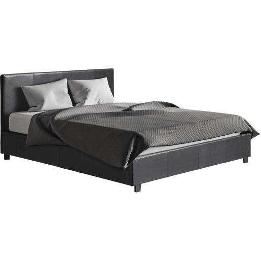 Cama de casal com baú Carla - 140 x 190 cm - Preto