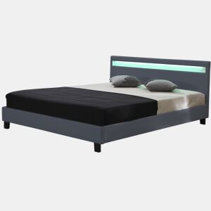 Cama com LED Maria - 160 x 200 cm - Cinza