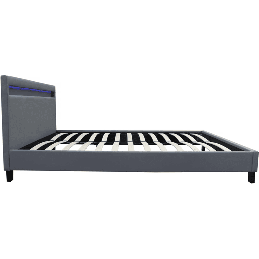 Cama com LED Maria - 160 x 200 cm - Cinza