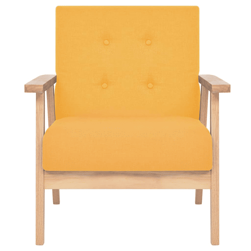 vidaXL 3 pcs conjunto de sofás tecido amarelo vidaXL 3 pcs conjunto de sofás tecido amarelo