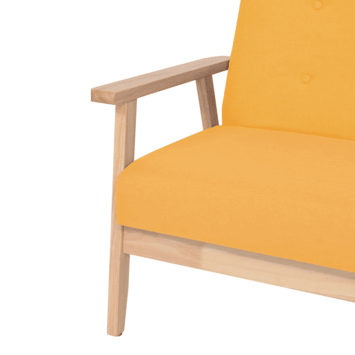vidaXL 3 pcs conjunto de sofás tecido amarelo vidaXL 3 pcs conjunto de sofás tecido amarelo