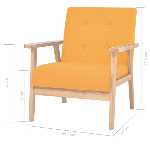 vidaXL 3 pcs conjunto de sofás tecido amarelo vidaXL 3 pcs conjunto de sofás tecido amarelo