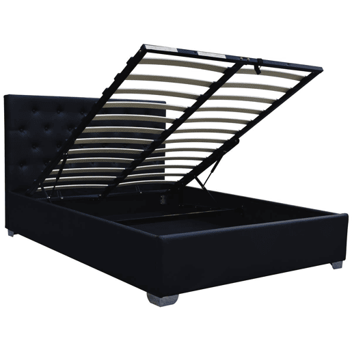 Cama de casal com baú Tino - 180 x 200 cm - Preto
