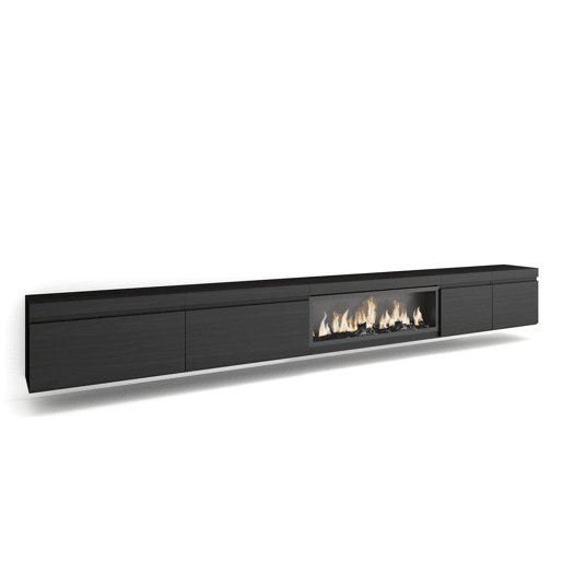 Móvel de TV, Muito espaço de arrumação, 368x35x45cm Lareira eléctrica XXL, Suspensos, Suspensos, Estilo moderno, Preto Móvel de TV, Muito espaço de arrumação, 368x35x45cm Lareira eléctrica XXL, Suspensos, Suspensos, Estilo moderno, Preto