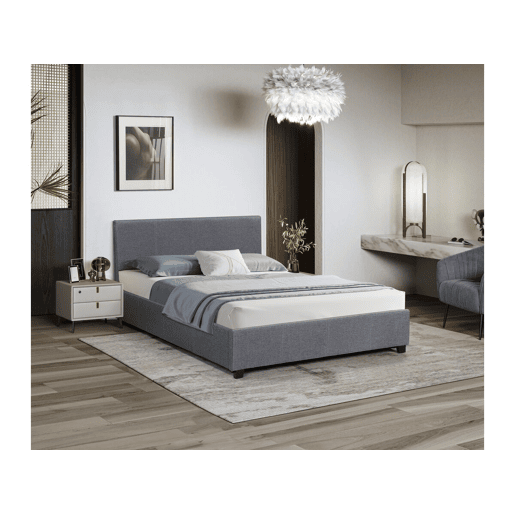 Cama de casal com baú Carla - 160 x 200 - Cinza