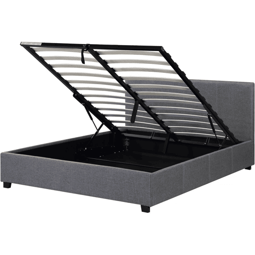 Cama de casal com baú Carla - 160 x 200 - Cinza