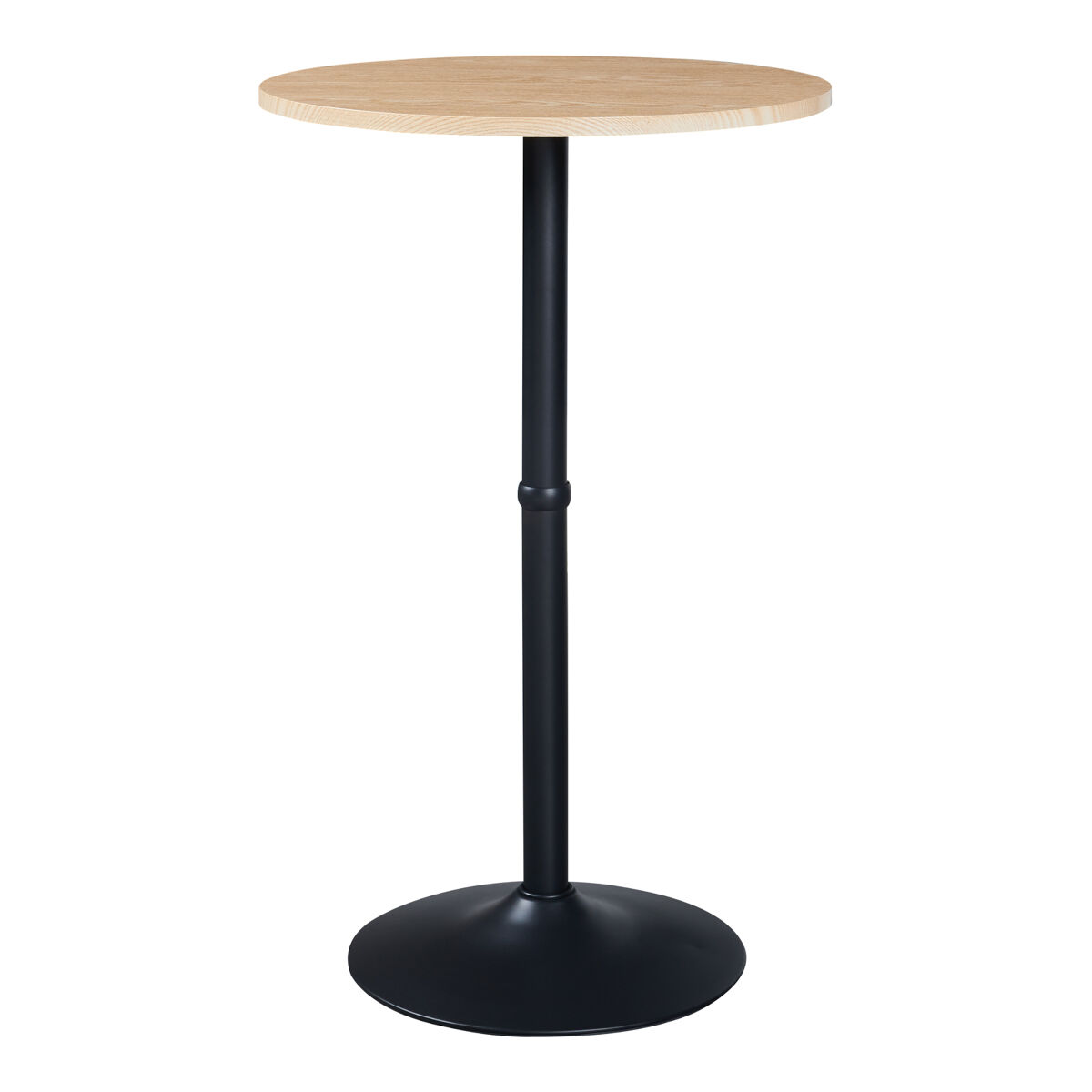 Mesa de bar vantaa con tablero redondo 100x60cm - roble/negro [en.casa]