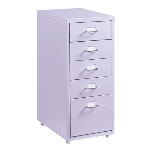 Armário de arquivo móvel Kökar com 5 gavetas 69x28x41 cm aço - Violeta en.casa