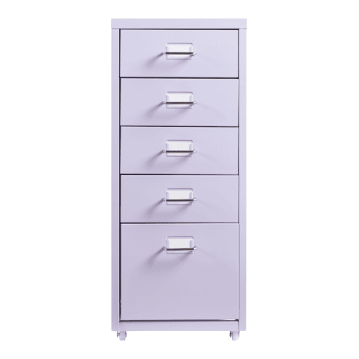 Armário de arquivo móvel Kökar com 5 gavetas 69x28x41 cm aço - Violeta en.casa