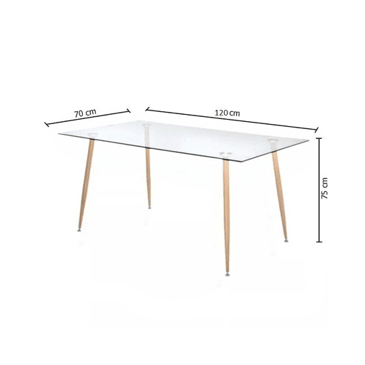 Pacote de mesa de vidro temperado + 4 cadeiras estilo nĂ³rdico Pacote de mesa de vidro temperado + 4 cadeiras estilo nĂ³rdico