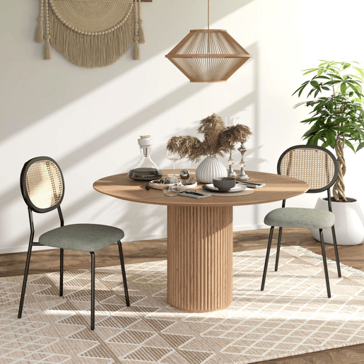 HOMCOM Conjunto de 2 Cadeiras de Sala de Jantar Cadeiras de Cozinha com Encosto em Vime Sintético e Estrutura de Aço para Sala de Jantar 44x54x87 cm Verde Escuro e Preto