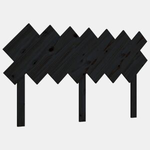 vidaXL Cabeceira de cama 141x3x80,5 cm pinho maciço preto