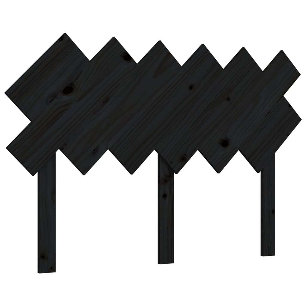 Vidaxl cabecero de cama madera maciza de pino negro 122,5x3x80,5 cm