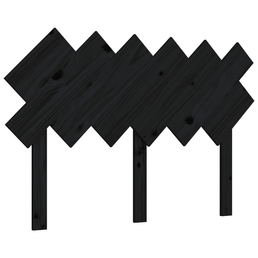 vidaXL Cabeceira de cama 122,5x3x80,5 cm pinho maciço preto