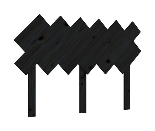 Vidaxl cabecero de cama madera maciza de pino negro 122,5x3x80,5 cm