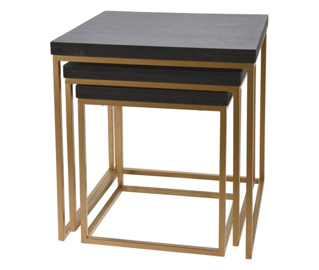 Well home juego de 3 bancos en madera y metal