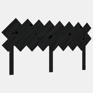 vidaXL Cabeceira de cama 159,5x3x80,5 cm pinho maciço preto