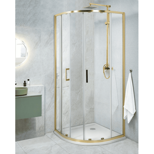 Cabine de duche JUKATAN 80 x 80 x 185 cm Dourado