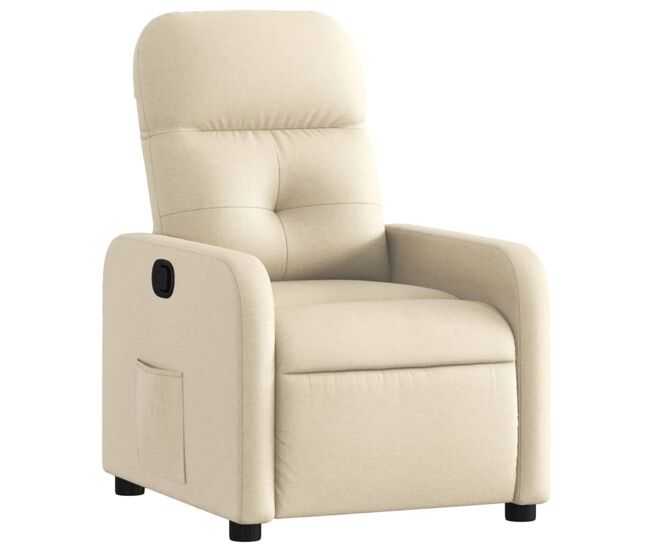 Vidaxl sillón reclinable de tela crema