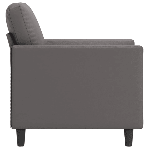 vidaXL Poltrona 60 cm couro artificial cinzento