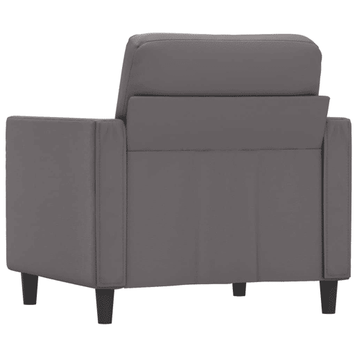 vidaXL Poltrona 60 cm couro artificial cinzento