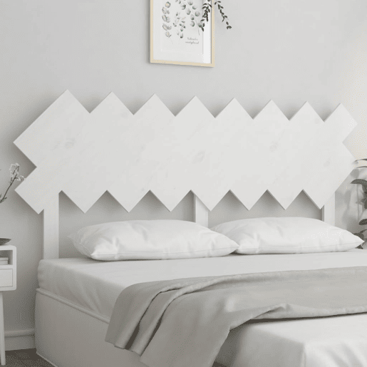 vidaXL Cabeceira de cama 159,5x3x80,5 cm pinho maciço branco
