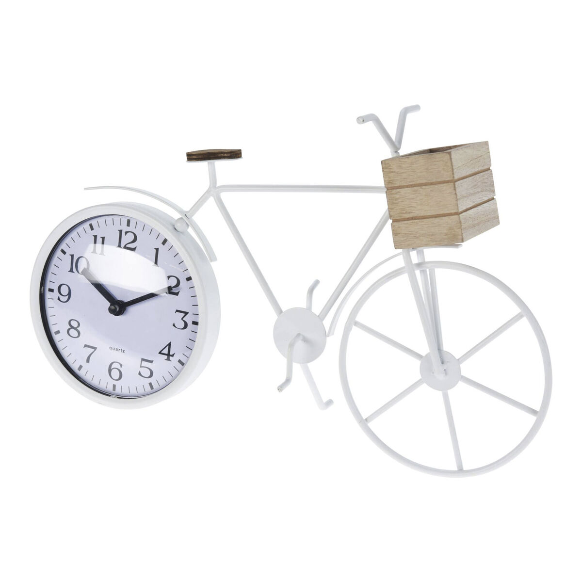 Well Home Reloj de sobremesa de metal con diseño de bicicleta