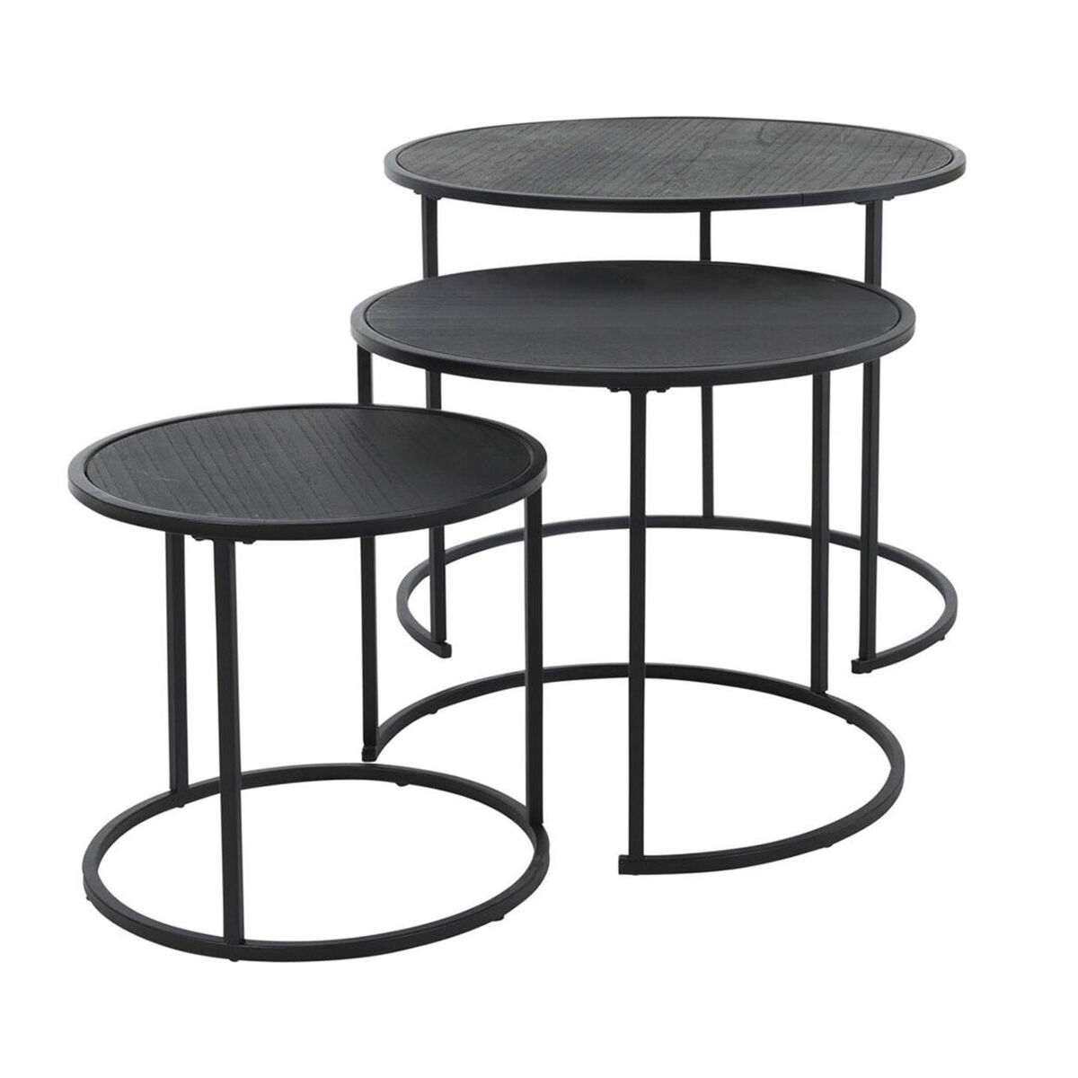 Well Home Juego de 3 mesas nido en metal melamina
