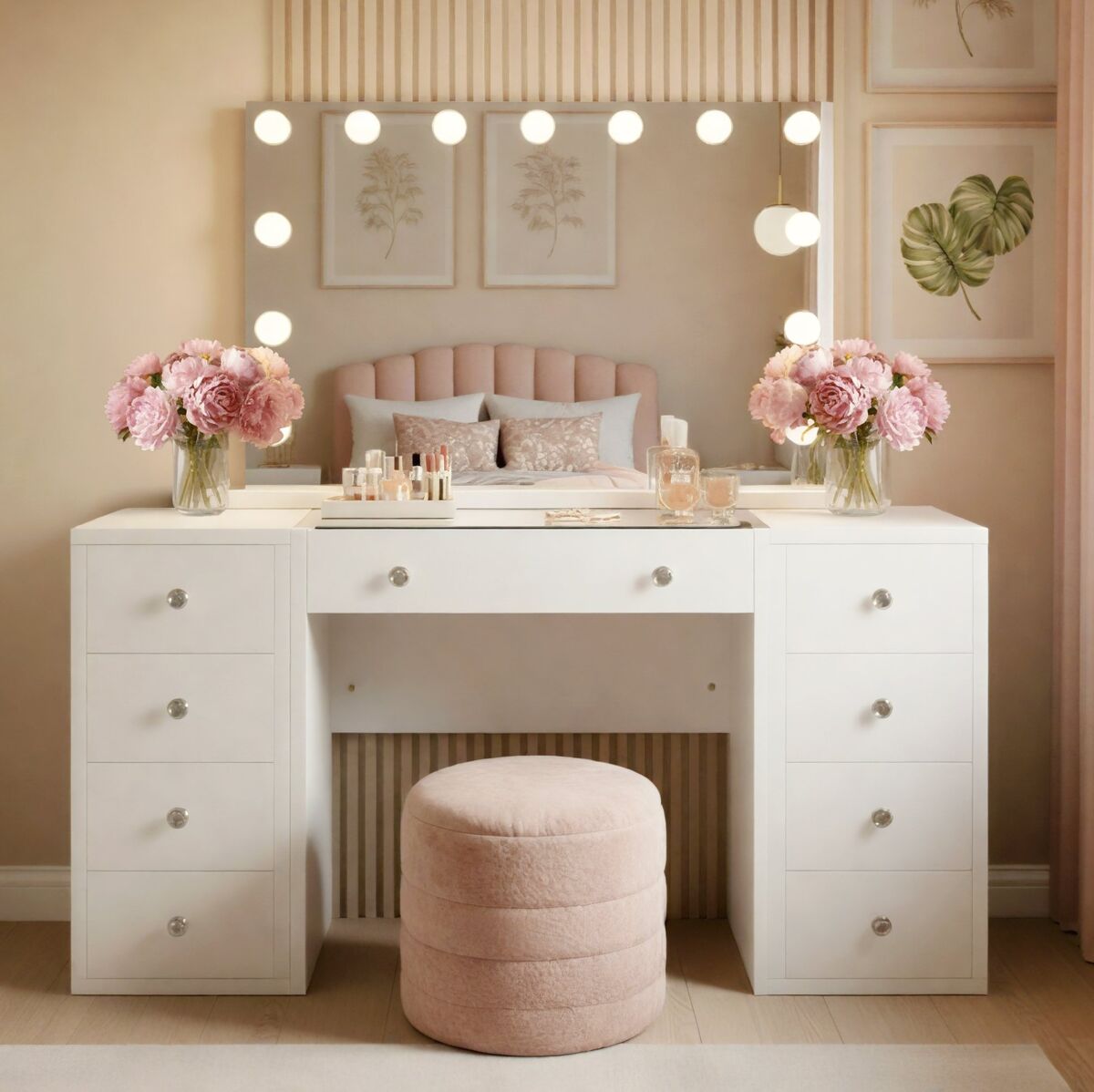 Tocador tiline madera blanco 50x143x136 cm
