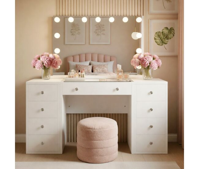Tocador tiline madera blanco 50x143x136 cm