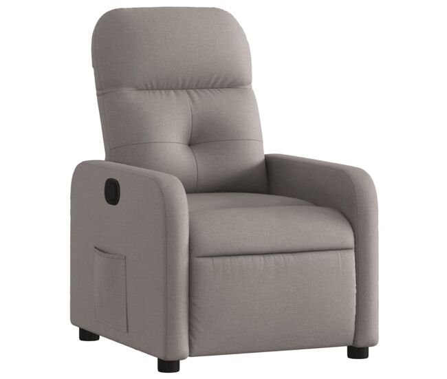 Vidaxl sillón reclinable de tela gris taupe