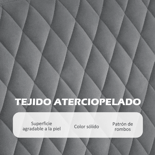 HOMCOM Sofá de 2 Lugares Estofado em Veludo Sofá Sala de Estar com 2 Almofadas Apoio para o Braço e Pés de Aço Dourado Sofá Pequeno Carga 240 kg para Dormitório Escritório 124x69x76 cm Cinza