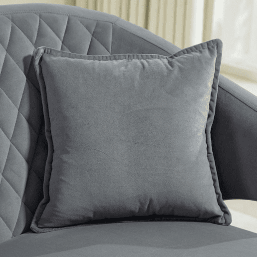 HOMCOM Sofá de 2 Lugares Estofado em Veludo Sofá Sala de Estar com 2 Almofadas Apoio para o Braço e Pés de Aço Dourado Sofá Pequeno Carga 240 kg para Dormitório Escritório 124x69x76 cm Cinza