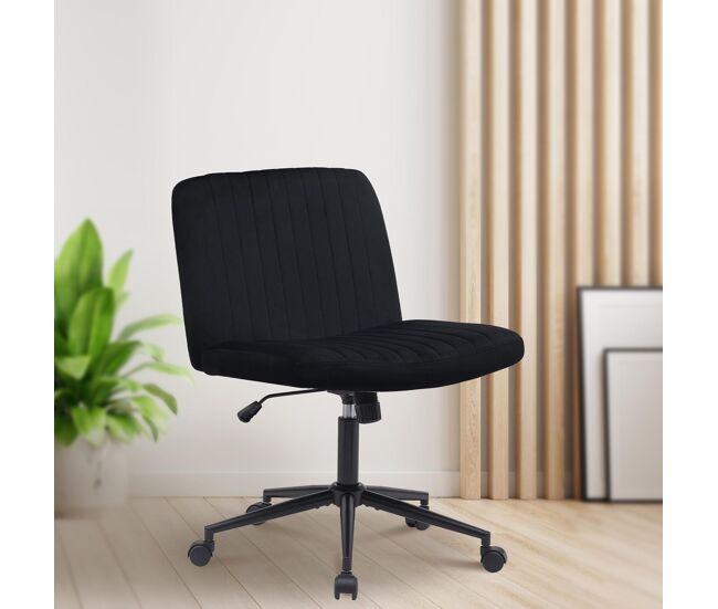 Silla de oficina kingman terciopelo negro 65x62x86 cm