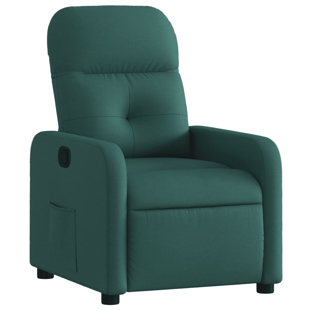 Vidaxl sillón reclinable de tela verde oscuro