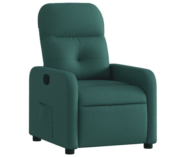 Vidaxl sillón reclinable de tela verde oscuro