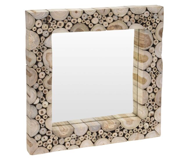 Well home espejo decorativo con marco cuadrado 50x50x5cm