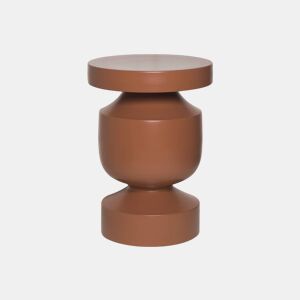Mesa de apoio o mesa de cabeceira em metal, Alma, Terracota, 30.5x30.5x43.5 cm