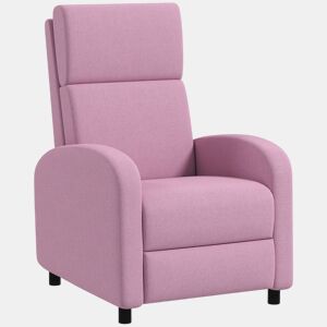 HOMCOM Poltrona Relax Reclinável até 160° Poltrona Reclinável Manual com Apoio para os Pés Carga Máxima 120 kg para Sala de Estar Dormitório 64x86x102 cm Rosa