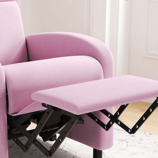 HOMCOM Poltrona Relax Reclinável até 160° Poltrona Reclinável Manual com Apoio para os Pés Carga Máxima 120 kg para Sala de Estar Dormitório 64x86x102 cm Rosa